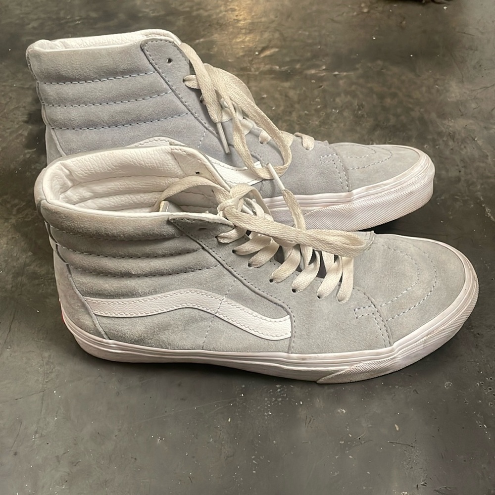 Vans blue canvas Sk8-Hi high top shoes size 8W